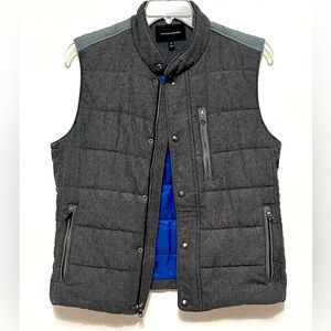 Banana Republic Grey Gray Zip & Snap Wool Blend Puffer Vest Outerwear Medium